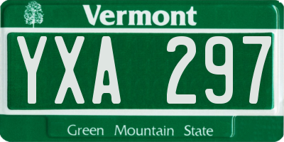 VT license plate YXA297