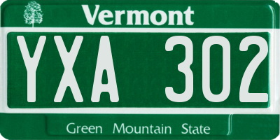 VT license plate YXA302
