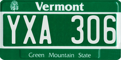 VT license plate YXA306