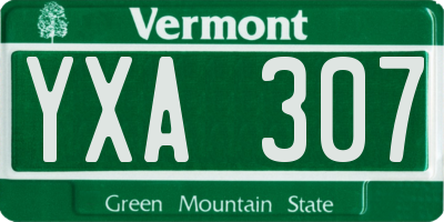 VT license plate YXA307