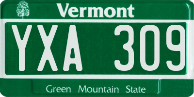 VT license plate YXA309