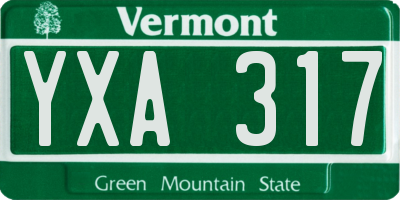 VT license plate YXA317