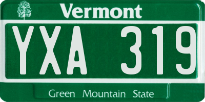 VT license plate YXA319