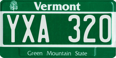 VT license plate YXA320