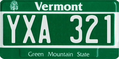 VT license plate YXA321