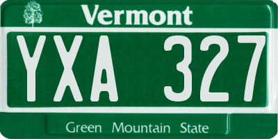 VT license plate YXA327
