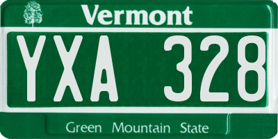 VT license plate YXA328
