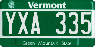 VT license plate YXA335