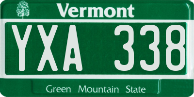 VT license plate YXA338