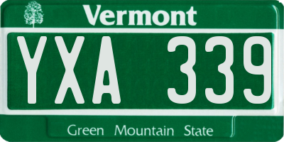 VT license plate YXA339