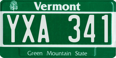 VT license plate YXA341