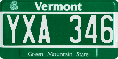 VT license plate YXA346