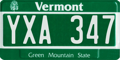 VT license plate YXA347