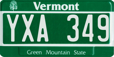 VT license plate YXA349