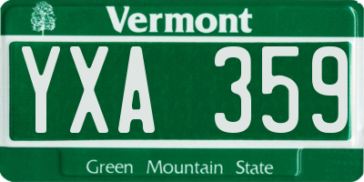 VT license plate YXA359