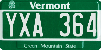 VT license plate YXA364