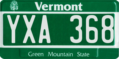 VT license plate YXA368