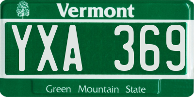 VT license plate YXA369
