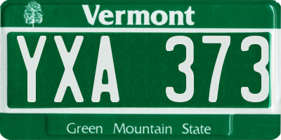 VT license plate YXA373