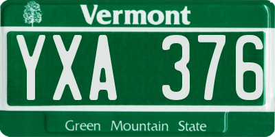 VT license plate YXA376