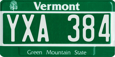 VT license plate YXA384