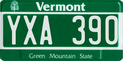 VT license plate YXA390