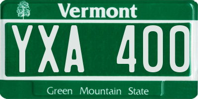 VT license plate YXA400