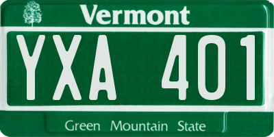 VT license plate YXA401