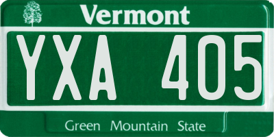 VT license plate YXA405