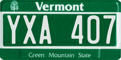 VT license plate YXA407