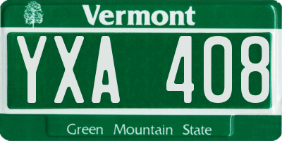 VT license plate YXA408