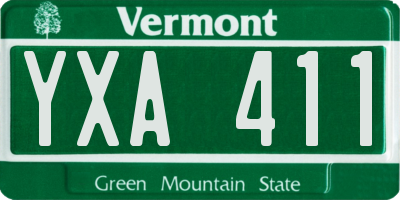 VT license plate YXA411