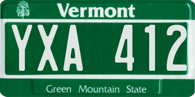 VT license plate YXA412