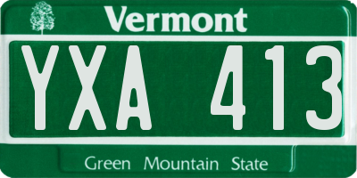 VT license plate YXA413