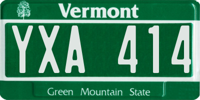 VT license plate YXA414