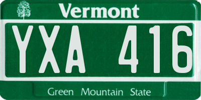 VT license plate YXA416
