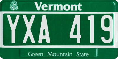 VT license plate YXA419