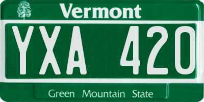 VT license plate YXA420