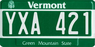 VT license plate YXA421
