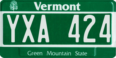 VT license plate YXA424