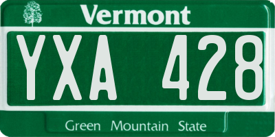 VT license plate YXA428