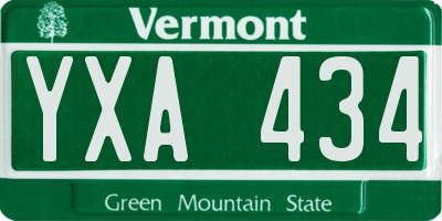 VT license plate YXA434