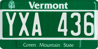 VT license plate YXA436
