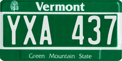 VT license plate YXA437
