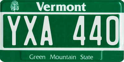 VT license plate YXA440