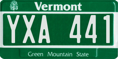 VT license plate YXA441