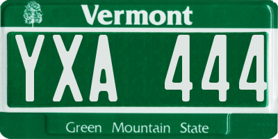 VT license plate YXA444