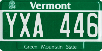 VT license plate YXA446