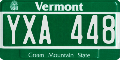 VT license plate YXA448