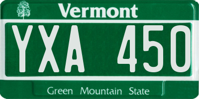 VT license plate YXA450